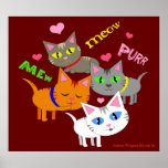 Impresión 2 del poster del arte del amor del gato 