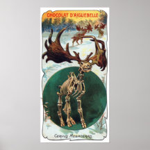 Impresión antigua animal prehistórica de los cierv poster