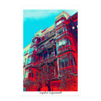 impresión arquitectónica psicodélica del poster de posters