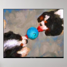 Impresión arrogante de la bella arte de los perros poster