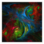 Impresión azul de la foto del arte abstracto de la