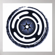Impresión (azul) de la rueda de Hecate Poster