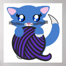 Impresión azul de Skye del gatito de Toon del bebé Impresiones