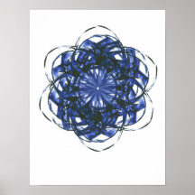 Impresión azul de Starburst Poster