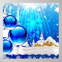 Impresión azul del invierno posters