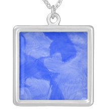 Impresión azul y blanca de la acuarela joyeria personalizada