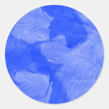 Impresión azul y blanca de la acuarela pegatina