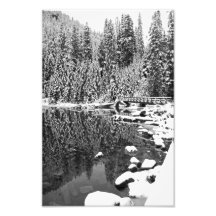 Impresión blanco y negro de la bella arte del lago arte fotografico