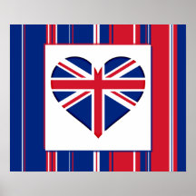 Impresión británica del corazón poster