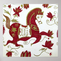 Impresión, caballo chino del zodiaco poster