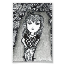 Impresión. Chica en etapa. Zentangle inspiró Fotografias