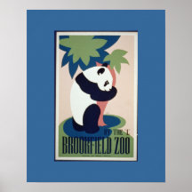 Impresión colorida de la lona de la panda del vint posters