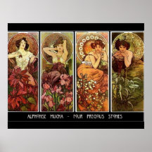 Impresión de Alfonso Mucha de 4 piedras Posters