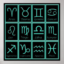 Impresión de doce muestras del zodiaco impresiones