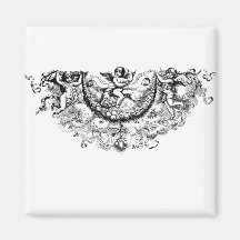 Impresión de encargo de cherub fleur di lis de las iman de nevera