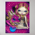 Impresión de hadas del arte de la fantasía rosada  posters