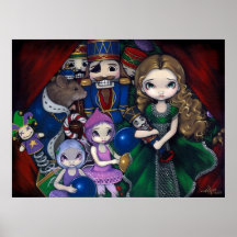 Impresión de hadas del arte del ballet del navidad posters