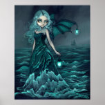 Impresión de hadas del arte del mar gótico del far poster