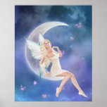 Impresión de hadas del poster de la luna de la mar