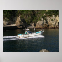 Impresión de Hiwasa Japón del barco de pesca Posters