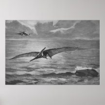 Impresión de la antigüedad de Pteranodon Poster