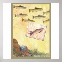 IMPRESIÓN DE LA BELLA ARTE DE LA PESCA DE LA TRUCH POSTERS