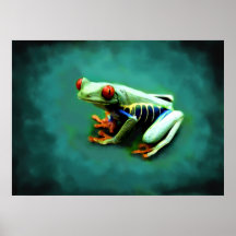 Impresión de la bella arte del retrato de la rana  poster