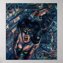 Impresión de la bella arte - "Ruca en un choque mú Posters