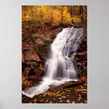 Impresión de la cascada del otoño poster