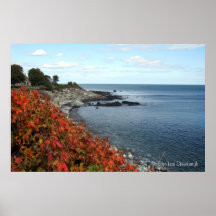 Impresión de la costa del otoño posters