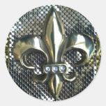 IMPRESIÓN DE LA FLOR DE LIS DE LA MALLA DEL ORO Y  ETIQUETAS  