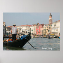 Impresión de la góndola del canal de Venecia, Ital Posters