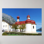 Impresión de la iglesia del St. Bartholomä Poster
