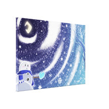 Impresión de la lona de la nieve de la luna impresiones en lienzo estiradas