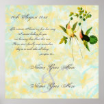 Impresión de la lona del boda del colibrí del vint poster