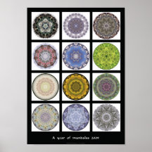 Impresión de la mandala - "un año de las mandalas  impresiones