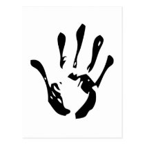 Impresión de la mano negra tarjetas postales