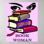 Impresión de la mujer del libro poster