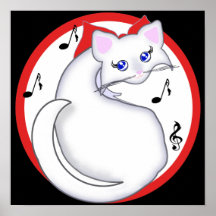 Impresión de la música del gatito de Bianca Toon Poster