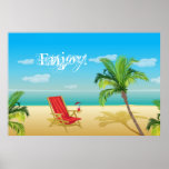 Impresión de la partida del paraíso de la playa posters