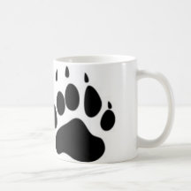 Impresión de la pata de oso taza