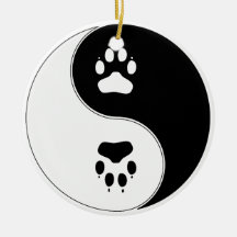 Impresión de la pata de Ying Yang Ornamentos Para Reyes Magos