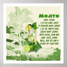 Impresión de la receta de Mojito Posters