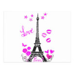 IMPRESIÓN DE LA TORRE EIFFEL DE PARÍS DEL AMOR TARJETAS POSTALES