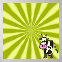Impresión de la vaca de Starburst Poster