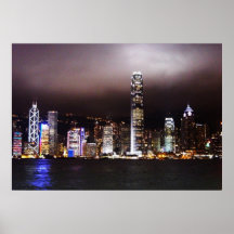 Impresión de las luces de la ciudad posters