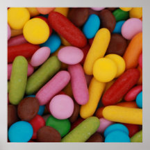 Impresión de los caramelos del arco iris poster
