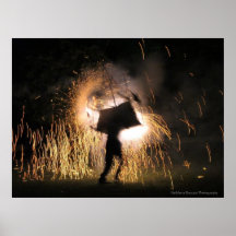 Impresión de los fuegos artificiales poster