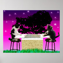 Impresión de los gatitos del juego posters