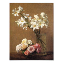 Impresión de los rosas y de los lirios de Henri Fa Foto